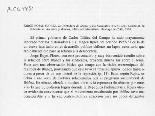 La dictadura de Ibañez y los sindicatos (1927-1931)