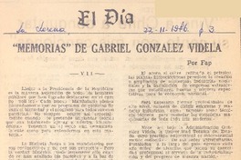 "Memorias" de Gabriel González Videla (VII)