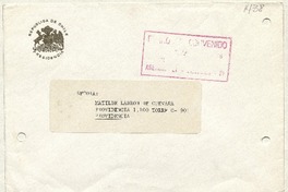 [Tarjeta] 1990 diciembre, Santiago, Chile [a] Matilde Ladrón de Guevara  [manuscrito] Patricio Aylwin Azócar.