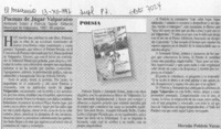 Poemas de jugar Valparaíso  [artículo] Hernán Poblete Varas.