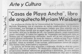 "Casas de Playa Ancha", libro de arquitecto Myriam Waisberg