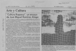 "Cultura Rapanui", un ensayo de José Miguel Ramírez Aliaga  [artículo] Bernardo Soria.