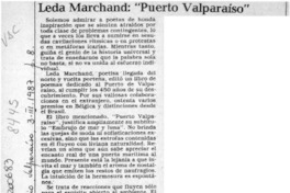 Leda Marchand, "Puerto Valparaíso"  [artículo] Adolfo Schwarzenberg.
