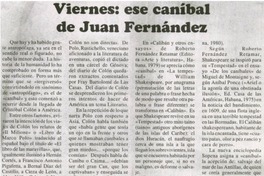 Viernes, ese caníbal de Juan Fernández.
