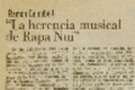 La Herencia musical de Rapa Nui"