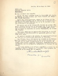 Carta. 1960 may. 20, Ovalle. Joaquín Edwards Bello.
