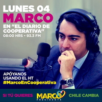 Lunes 04 Marco en "El diario de Cooperativa" 08:00 hrs, 93.3 FM.