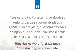 [Invitación de Michelle Bachelet para un nuevo Chile]