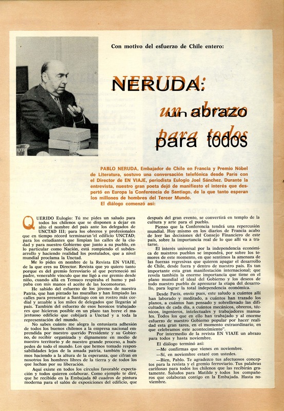 Neruda un abrazo para todos. [artículo] :