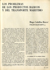 Los problemas de los productos básicos y del transporte marítimo  [artículo] Hugo Cubillos Bravo.