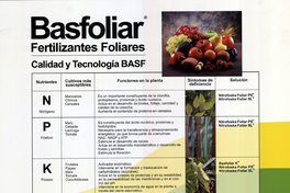 Basfoliar calidad y tecnología BASF : fertilizantes foliares.