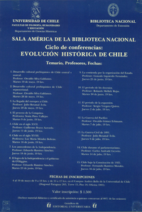 Ciclo de conferencias evolución histórica de Chile : Sala América de la Biblioteca Nacional.