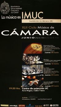 la música es IMUC Instituto de Música UC XLII ciclo música de cámara junio julio agosto.