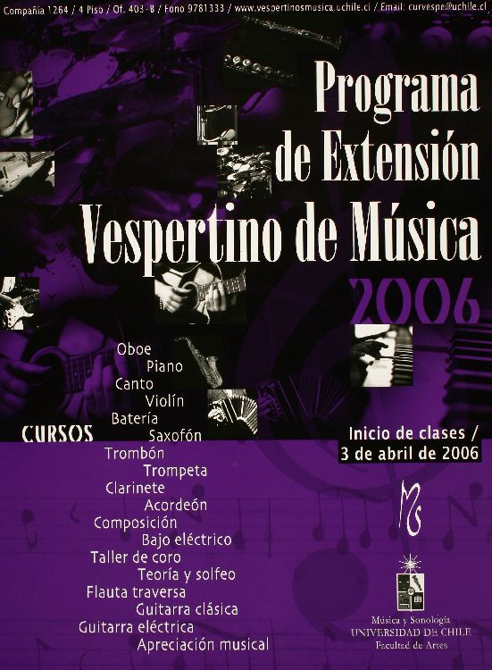 Programa de extensión vespertino de música 2006.