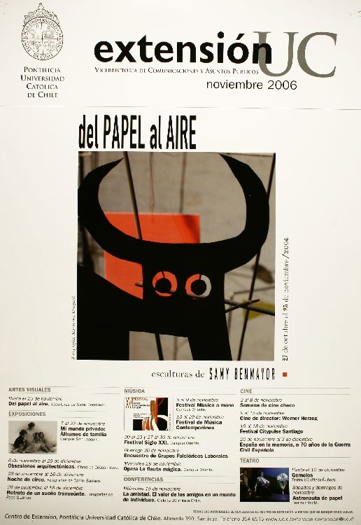 Del papel al aire esculturas de Samy Benmayor : 27 de octubre al 23 de noviembre2006.