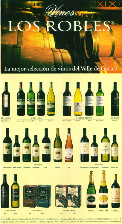 Vinos Los Robles la mejor selección de vinos del valle de Curicó.