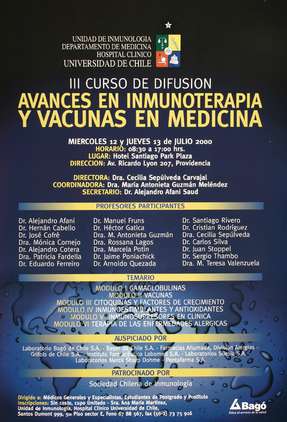 III curso de difusión avances en inmunoterapia y vacunas en medicina.