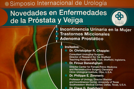 Simposio internacional de urología novedades de enfermedades de la próstata y vegija.