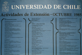 Universidad de Chile actividades de extensión : octubre 1985.