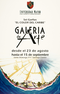 Sol Garfias "el color del Caribe" Galería de Arte desde el 23 de agosto hasta el 15 de septiembre.