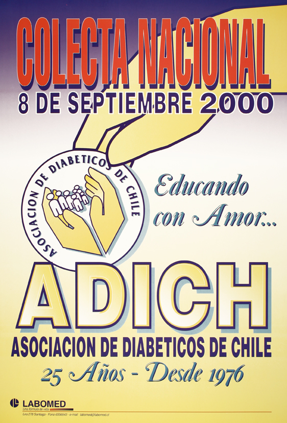 Colecta nacional 8 de septiembre 2000 educando con amor... ADICH Asociación de Diabéticos de Chile.