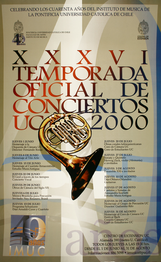 XXXVI temporada oficial de conciertos UC 2000