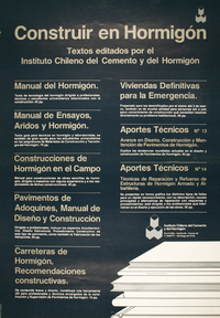 Construir en hormigón textos editados por el Instituto Chileno del cemento y del Hormigón.
