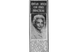 Editan disco con fines didácticos