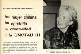 La mujer chilena ha aportado su creatividad a la UNCTAD III  [artículo]
