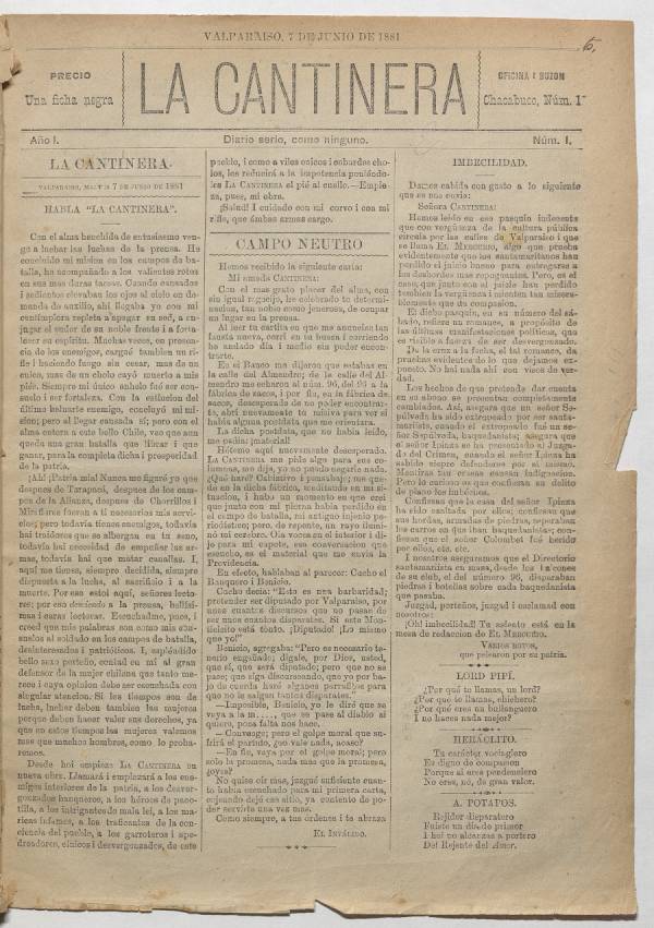 La cantinera, número 1 La cantinera, número 1