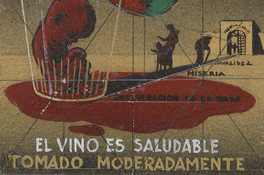 El vino es saludable tomando moderadamente [original de arte] Camilo Mori