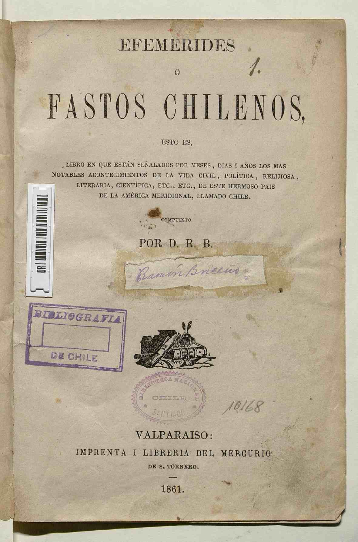 Efemérides o fastos chilenos (1861)