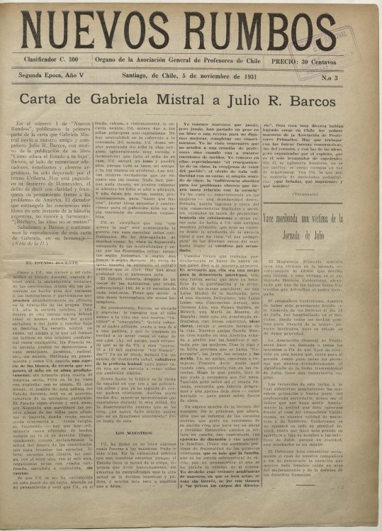 Nuevos Rumbos. Año V (No. 3, 1931, nov 5)