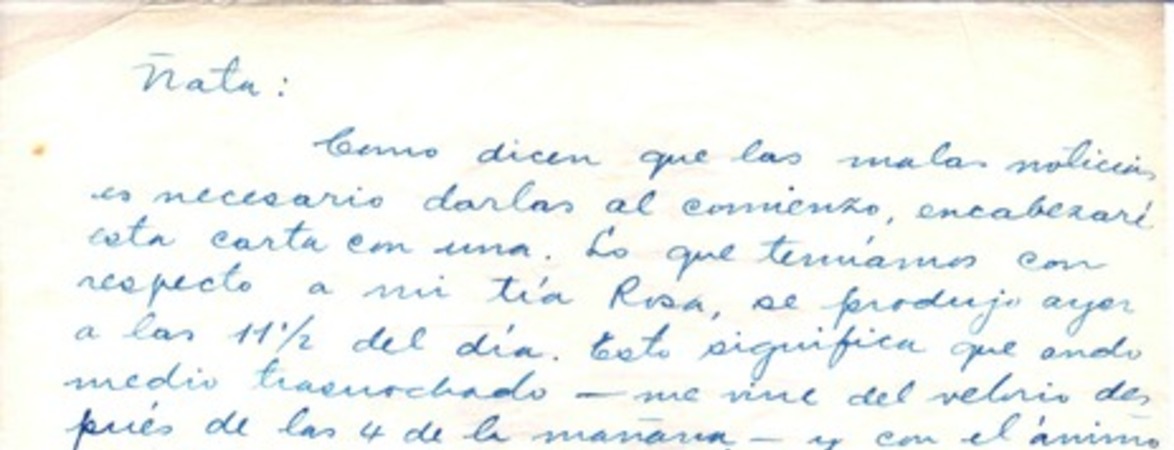 [Carta, 19--] miercoles 29 <a> Isolda Pradel  [manuscrito] Oscar Castro.