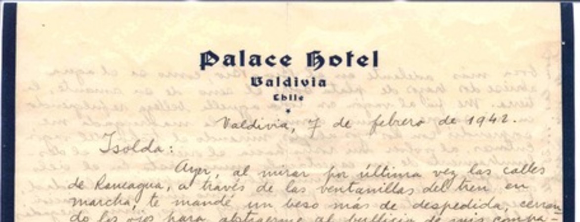 [Carta], 1942 feb. 7 Valdivia, Chile <a> Isolda Pradel  [manuscrito] Oscar Castro.