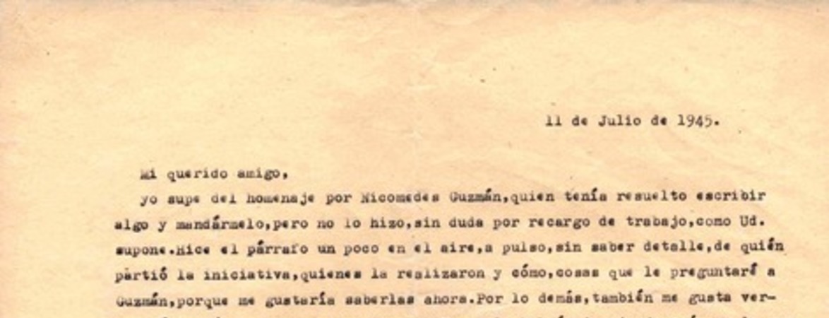 [Carta], 1945 jul. 11 [Santiago?], Chile <a> Oscar Castro