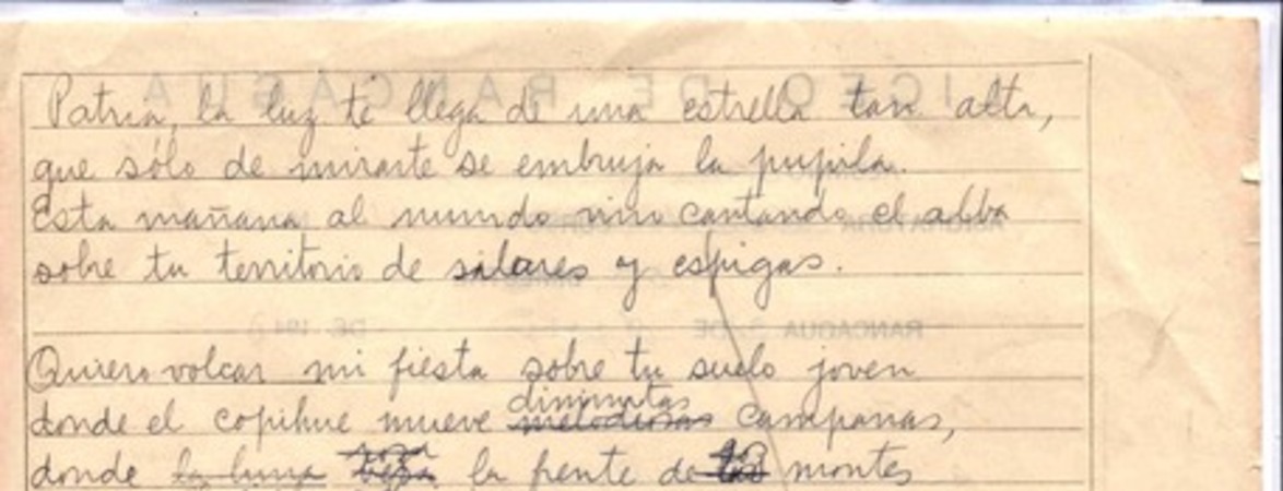 [Patria, la luz te llega de una estrella...]