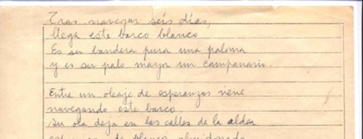 [Tras navegar seis días...] :  [manuscrito] [Oscar Castro].