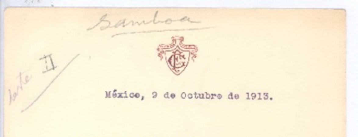 [Carta], 1913 oct. 9 México <a> Rubén Darío
