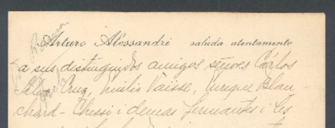 [Carta], 1920 oct. 18 Santiago, Chile <a> Carlos Silva Cruz, Emilio Vaisse y Enrique Blanchard