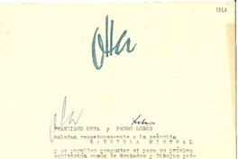 [Carta] 1947 jun. 2, Santiago, Chile [a] Gabriela Mistral