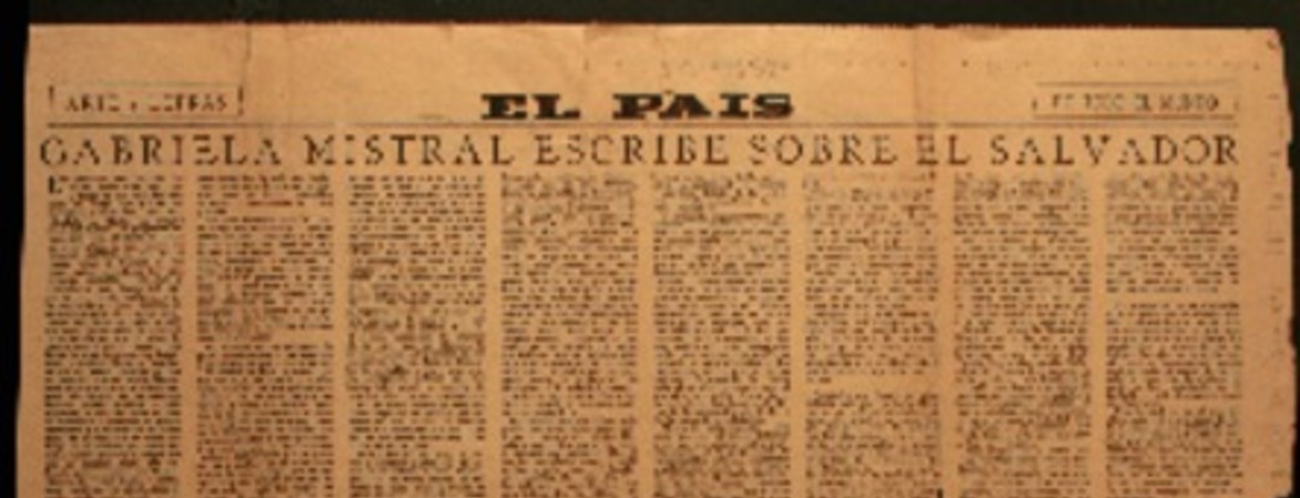 Gabriela Mistral escribe sobre El Salvador