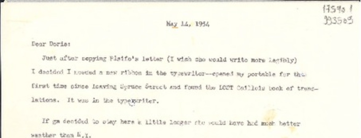 [Carta] 1954 May 14 [a] Doris Dana