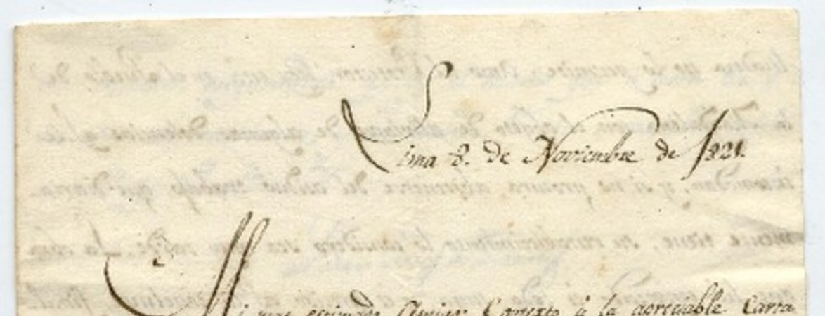 [Carta] 1821 Noviembre 8, Lima [al] Sor D. Manuel de Salas