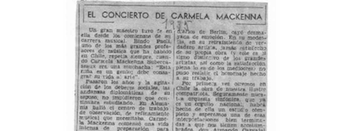 El concierto de Carmela Mackenna