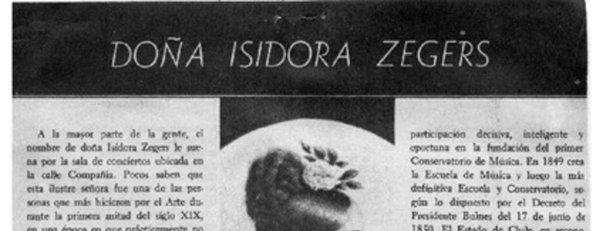 Doña Isidora Zegers