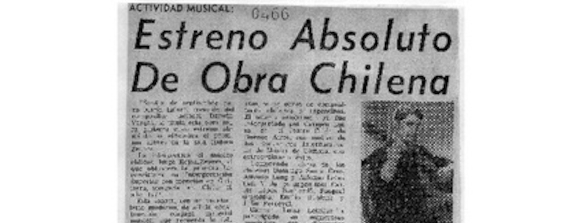 Actividad Musical Estreno Absoluto de Obra Chilena