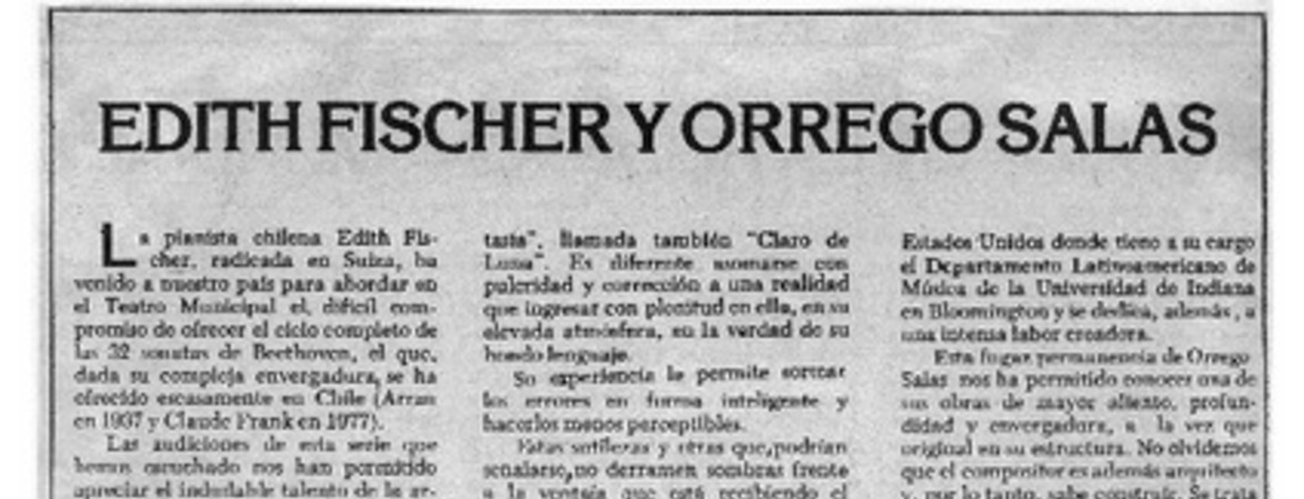 Edith Fischer y Orrego Salas