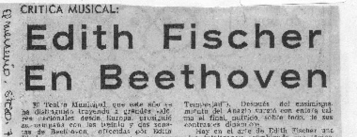 Edith Fischer en Beethoven Crítica Musical