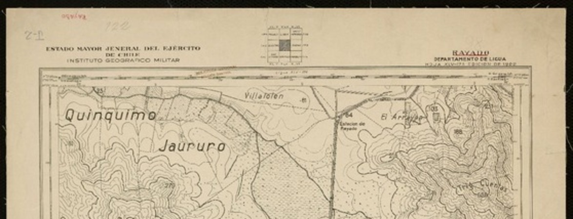 Rayado Departamento de Ligua [material cartográfico] : Estado Mayor General del Ejército de Chile. Instituto Geográfico Militar.